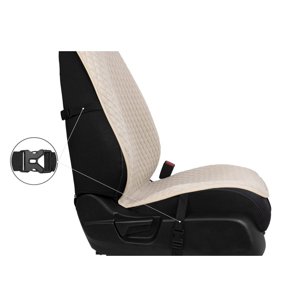 EVAtech PRO Autositzbezug, 1 Stk. - beige / beigefarbene Kanten / beigefarbene Nähte