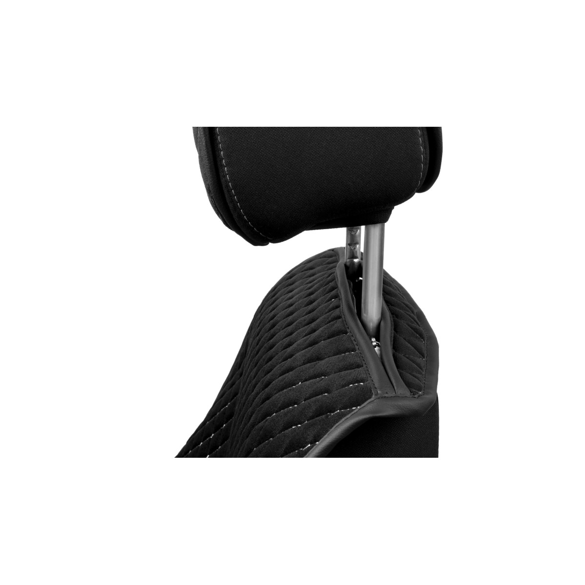 EVAtech Standard Autositzbezug, 1 Stk. - schwarz / schwarze Kanten / weiße Nähte EVAtech Standard Autositzbezug, 1 Stk. - schwarz / schwarze Kanten / weiße Nähte
