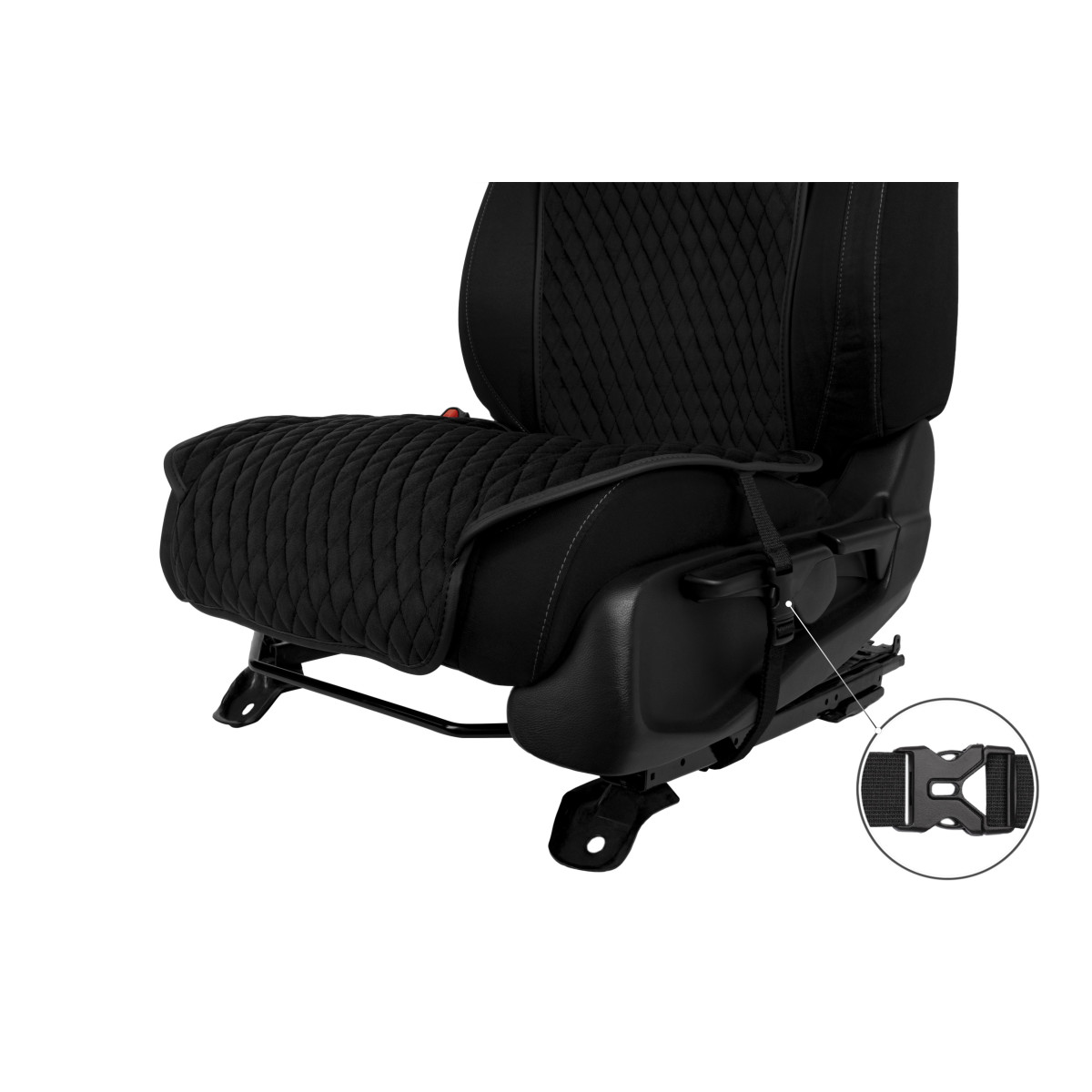EVAtech Standard Autositzbezug, 1 Stk. - schwarz / schwarze Kanten / blaue Nähte EVAtech Standard Autositzbezug, 1 Stk. - schwarz / schwarze Kanten / blaue Nähte