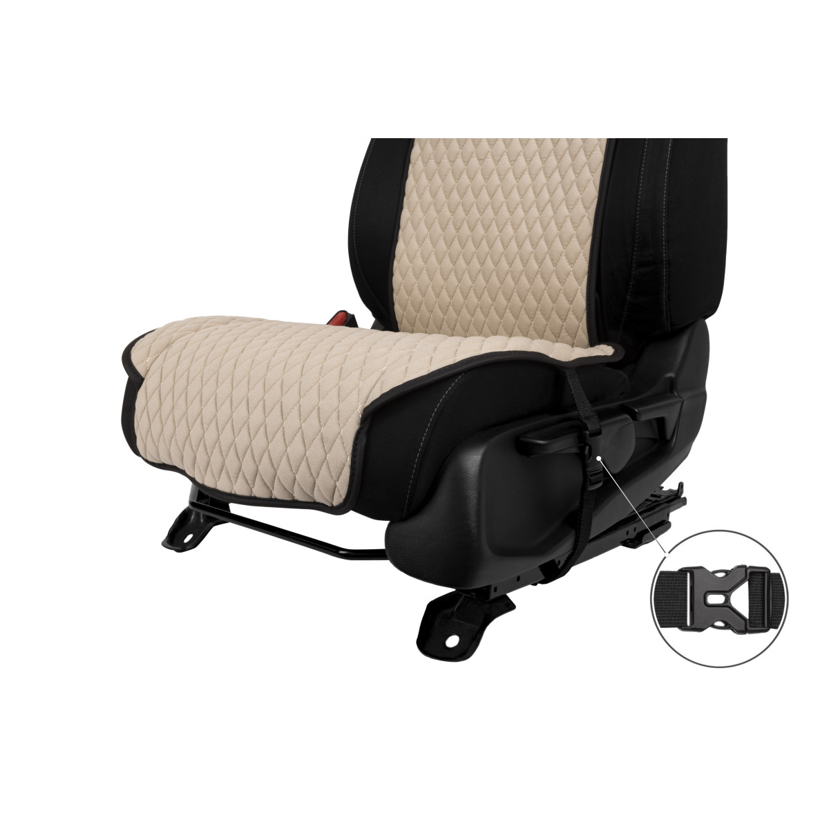 EVAtech Standard Autositzbezug, 1 Stk. - beige / schwarze Kanten / beigefarbene Nähte EVAtech Standard Autositzbezug, 1 Stk. - beige / schwarze Kanten / beigefarbene Nähte