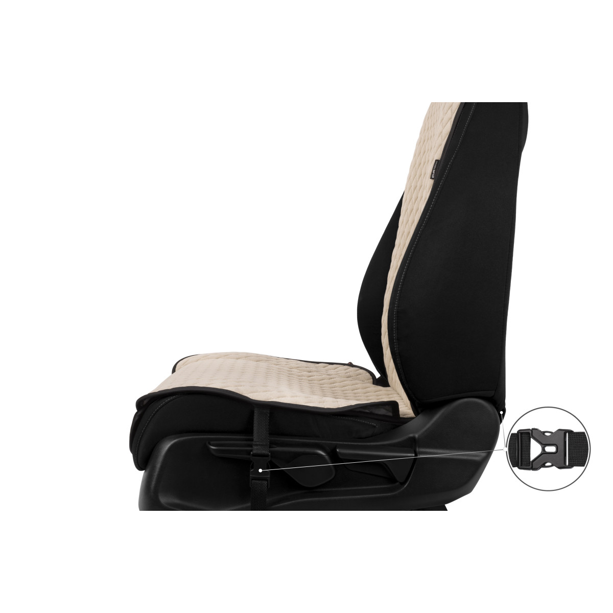 EVAtech Standard Autositzbezug, 1 Stk. - beige / schwarze Kanten / beigefarbene Nähte EVAtech Standard Autositzbezug, 1 Stk. - beige / schwarze Kanten / beigefarbene Nähte