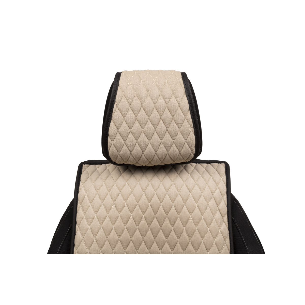 EVAtech Standard Autositzbezug, 1 Stk. - beige / schwarze Kanten / beigefarbene Nähte EVAtech Standard Autositzbezug, 1 Stk. - beige / schwarze Kanten / beigefarbene Nähte