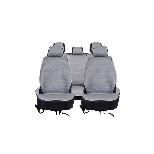 EVAtech ECO PRO Autositzbezüge, 3 Stk. - grau / graue Kanten / graue Nähte