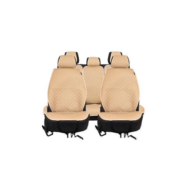 EVAtech ECO PRO Autositzbezüge, 3 Stk. - beige / beigefarbene Kanten / beigefarbene Nähte