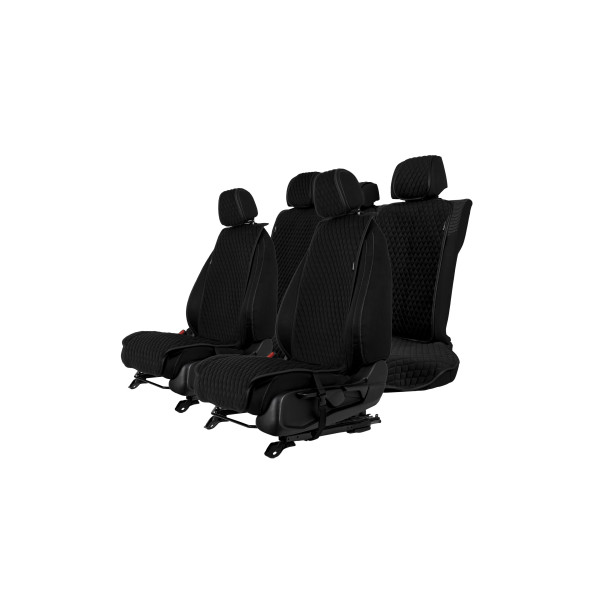 EVAtech Standard Autositzbezüge, 3 Stk. - schwarz / schwarze Kanten / schwarze Nähte EVAtech Standard Autositzbezüge, 3 Stk. - schwarz / schwarze Kanten / schwarze Nähte