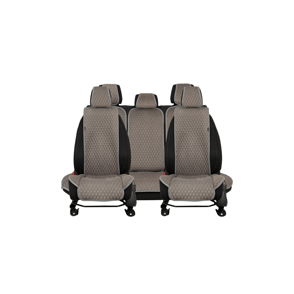 EVAtech Standard Autositzbezüge, 3 Stk. - grau / graue Kanten / graue Nähte EVAtech Standard Autositzbezüge, 3 Stk. - grau / graue Kanten / graue Nähte