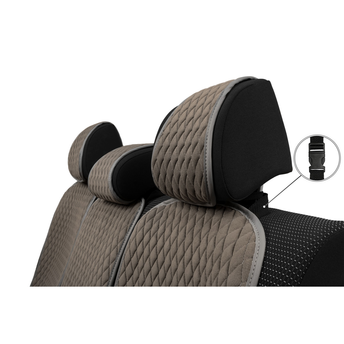 EVAtech Standard Autositzbezüge, 3 Stk. - grau / graue Kanten / graue Nähte EVAtech Standard Autositzbezüge, 3 Stk. - grau / graue Kanten / graue Nähte