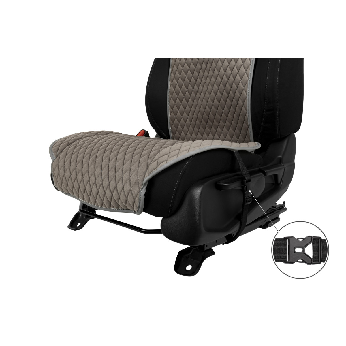 EVAtech Standard Autositzbezüge, 3 Stk. - grau / graue Kanten / graue Nähte EVAtech Standard Autositzbezüge, 3 Stk. - grau / graue Kanten / graue Nähte