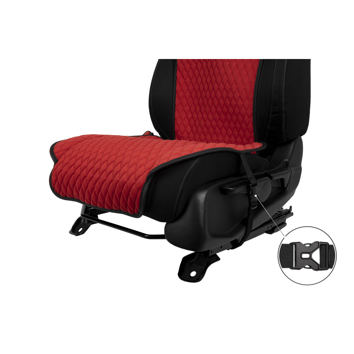 EVAtech Standard Autositzbezüge, 3 Stk. - rot / schwarze Kanten / rote Nähte