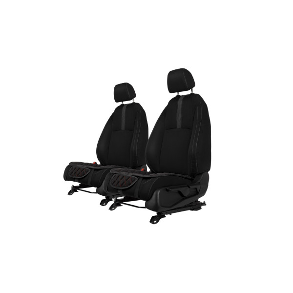 EVAtech Sitzauflagen, 2 Stk. - schwarz / schwarze Kanten / rote Nähte