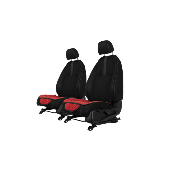 EVAtech Sitzauflagen, 2 Stk. - rot / schwarze Kanten / rote Nähte