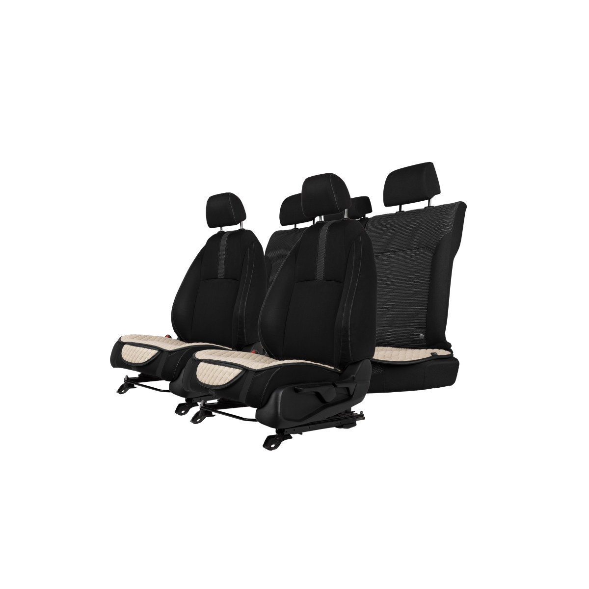 EVAtech Sitzauflagen, 3 Stk. - beige / schwarze Kanten / beigefarbene Nähte EVAtech Sitzauflagen, 3 Stk. - beige / schwarze Kanten / beigefarbene Nähte