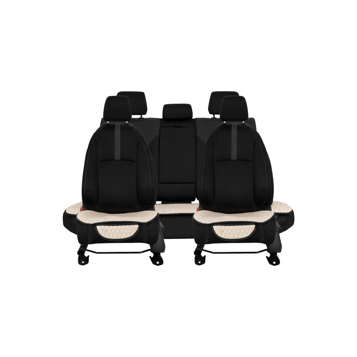 EVAtech Sitzauflagen, 3 Stk. - beige / schwarze Kanten / beigefarbene Nähte EVAtech Sitzauflagen, 3 Stk. - beige / schwarze Kanten / beigefarbene Nähte