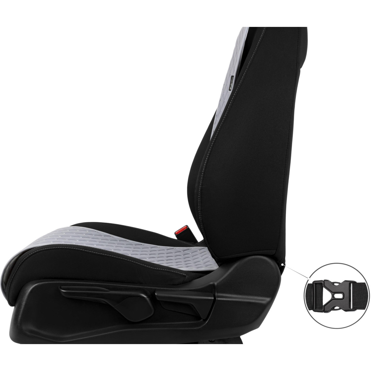 EVAtech ECO Basic Autositzbezüge, 2 Stk. - grau / graue Kanten / graue Nähte EVAtech ECO Basic Autositzbezüge, 2 Stk. - grau / graue Kanten / graue Nähte