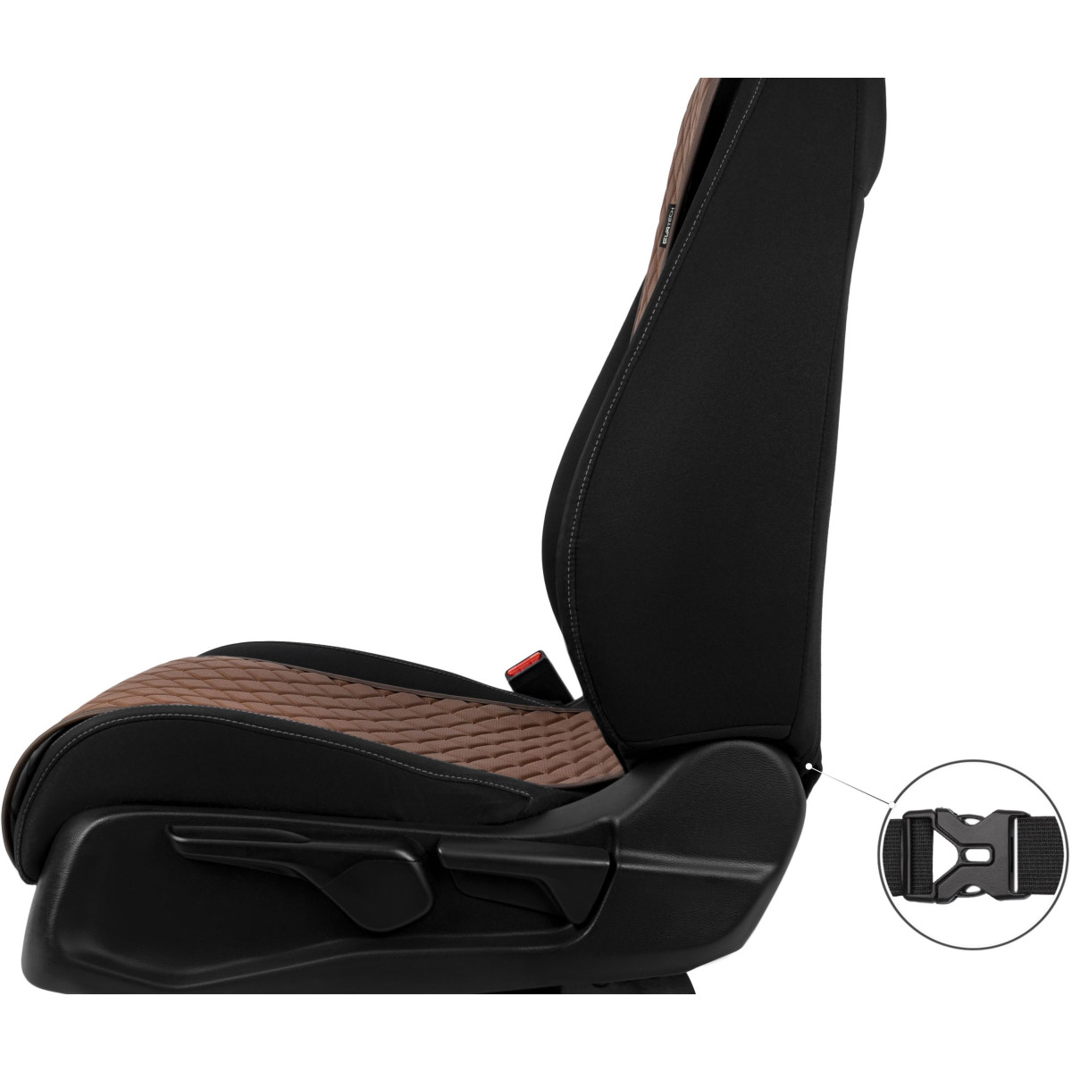 EVAtech ECO Basic Autositzbezüge, 2 Stk. - braun / braune Kanten / braune Nähte EVAtech ECO Basic Autositzbezüge, 2 Stk. - braun / braune Kanten / braune Nähte