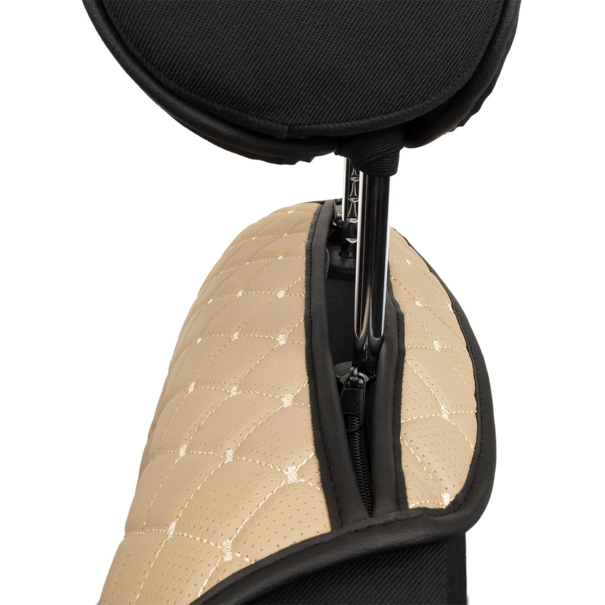EVAtech ECO Basic Autositzbezüge, 2 Stk. - beige / schwarze Kanten / beigefarbene Nähte EVAtech ECO Basic Autositzbezüge, 2 Stk. - beige / schwarze Kanten / beigefarbene Nähte