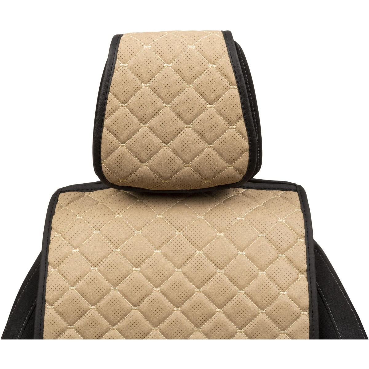 EVAtech ECO Basic Autositzbezüge, 2 Stk. - beige / schwarze Kanten / beigefarbene Nähte EVAtech ECO Basic Autositzbezüge, 2 Stk. - beige / schwarze Kanten / beigefarbene Nähte
