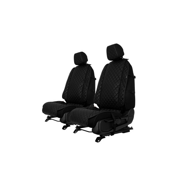 EVAtech ECO Max Autositzbezüge, 2 Stk. - schwarz / schwarze Kanten / schwarze Nähte