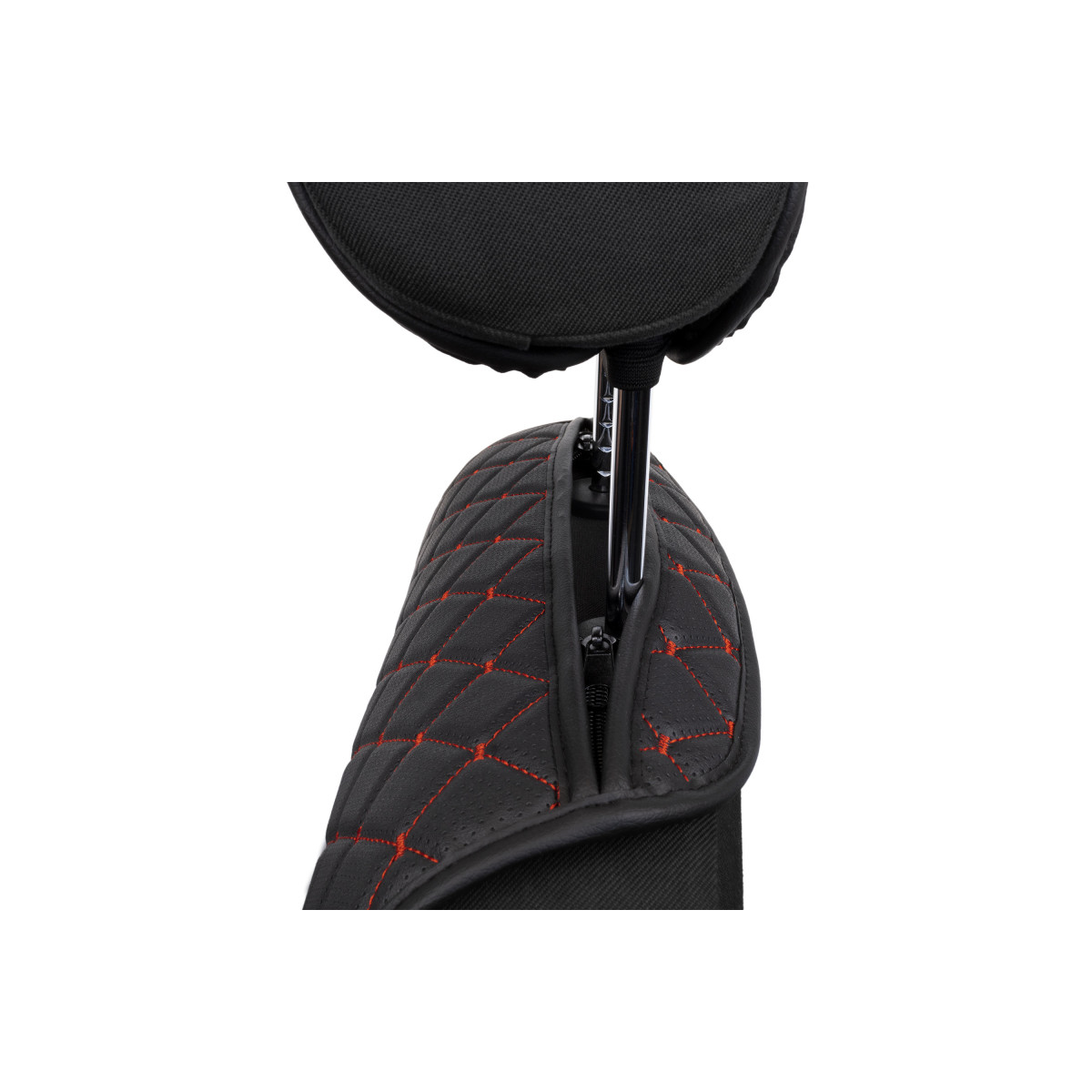 EVAtech ECO Max Autositzbezüge, 2 Stk. - schwarz / schwarze Kanten / rote Nähte