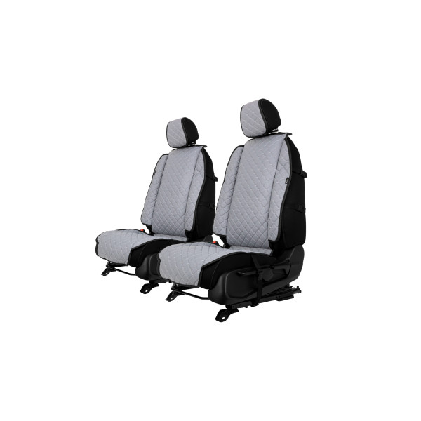 EVAtech ECO Max Autositzbezüge, 2 Stk. - grau / schwarze Kanten / graue Nähte