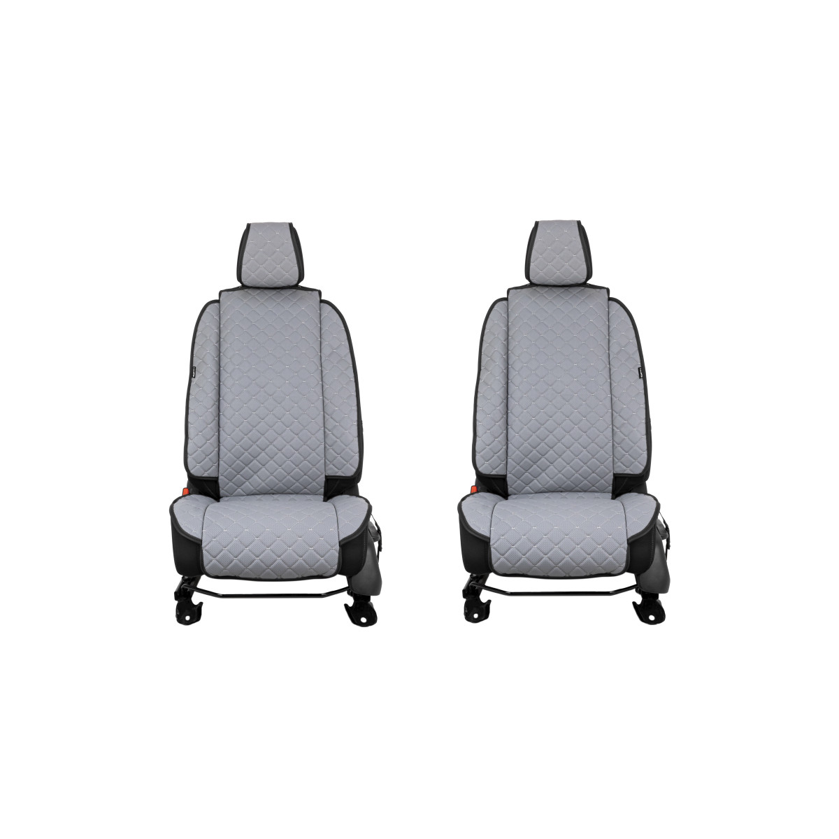 EVAtech ECO Max Autositzbezüge, 2 Stk. - grau / schwarze Kanten / graue Nähte EVAtech ECO Max Autositzbezüge, 2 Stk. - grau / schwarze Kanten / graue Nähte