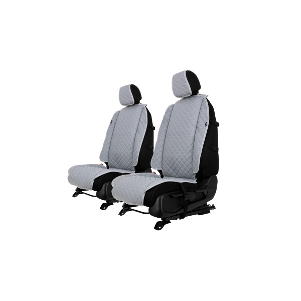 EVAtech ECO Max Autositzbezüge, 2 Stk. - grau / graue Kanten / graue Nähte