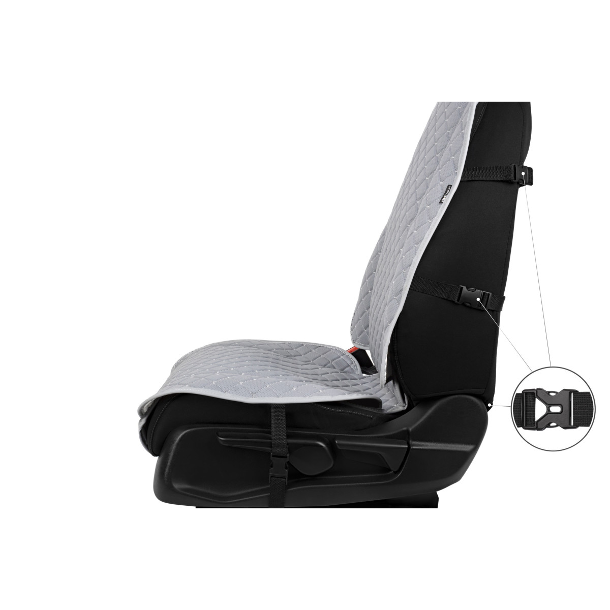 EVAtech ECO Max Autositzbezüge, 2 Stk. - grau / graue Kanten / graue Nähte EVAtech ECO Max Autositzbezüge, 2 Stk. - grau / graue Kanten / graue Nähte
