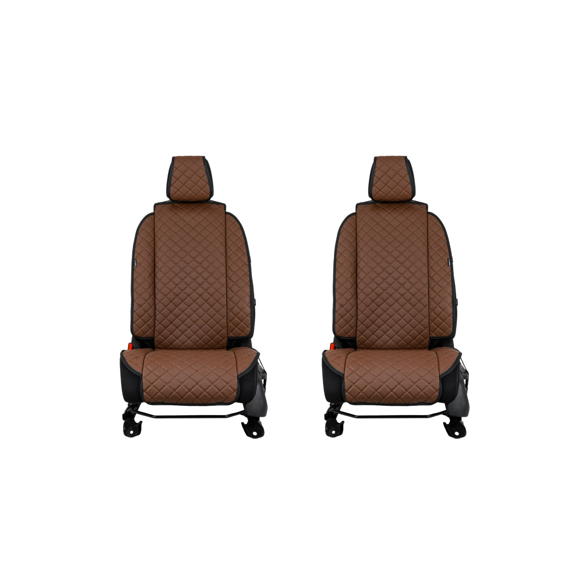 EVAtech ECO Max Autositzbezüge, 2 Stk. - braun / schwarze Kanten / braune Nähte EVAtech ECO Max Autositzbezüge, 2 Stk. - braun / schwarze Kanten / braune Nähte