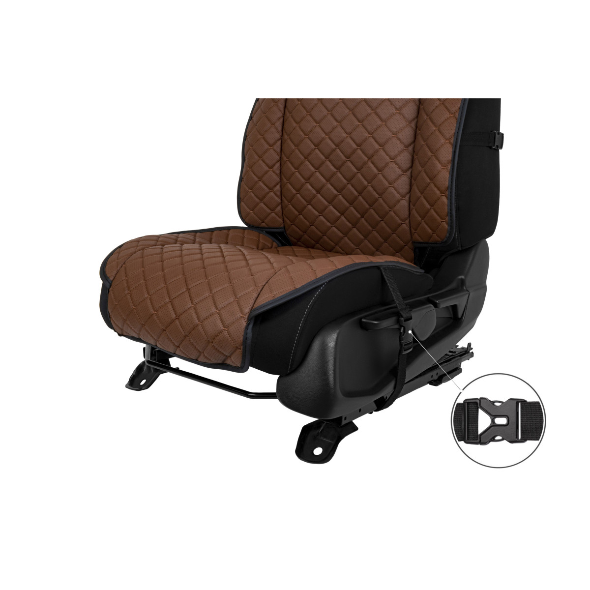 EVAtech ECO Max Autositzbezüge, 2 Stk. - braun / schwarze Kanten / braune Nähte EVAtech ECO Max Autositzbezüge, 2 Stk. - braun / schwarze Kanten / braune Nähte