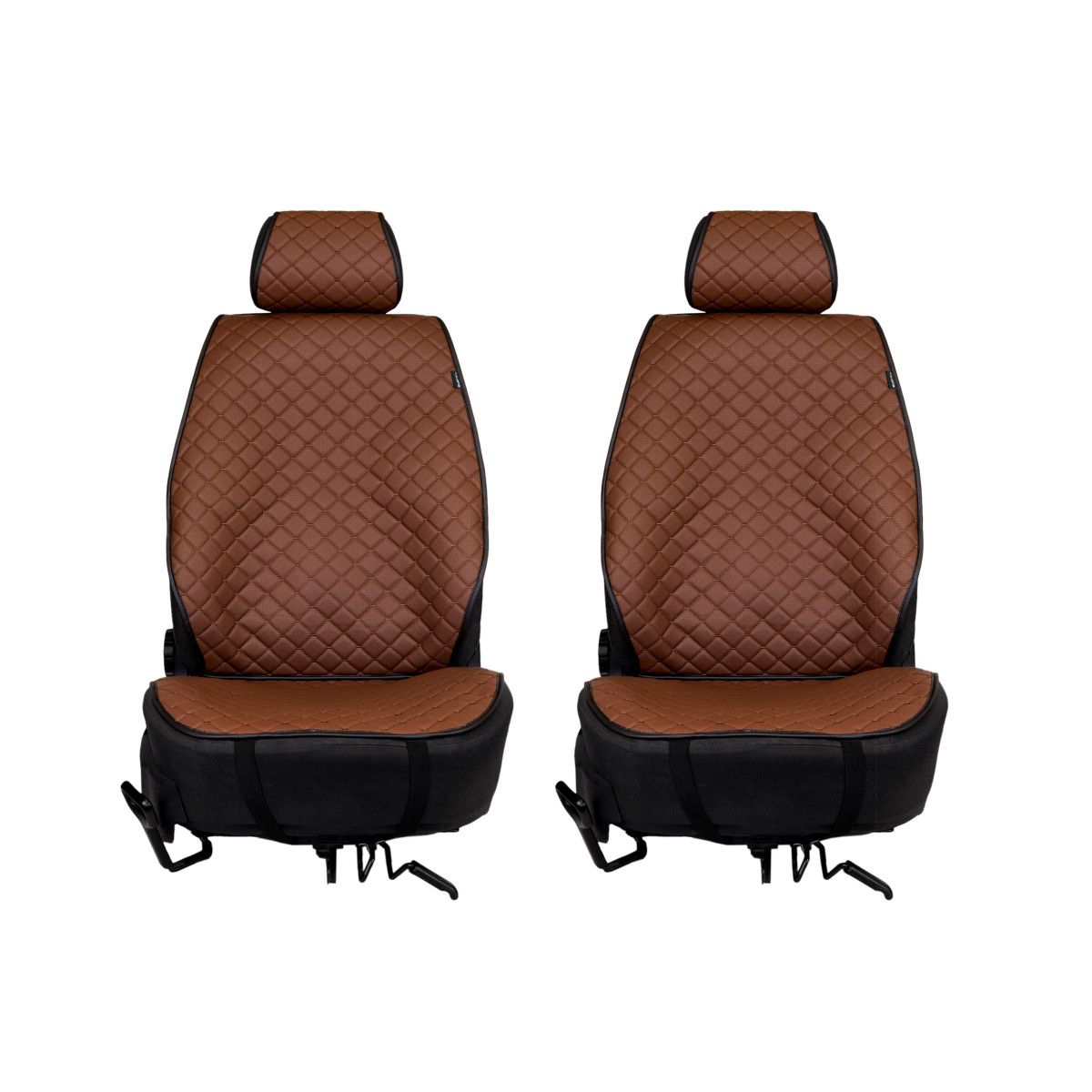 EVAtech ECO PRO Autositzbezüge, 2 Stk. - braun / schwarze Kanten / braune Nähte EVAtech ECO PRO Autositzbezüge, 2 Stk. - braun / schwarze Kanten / braune Nähte