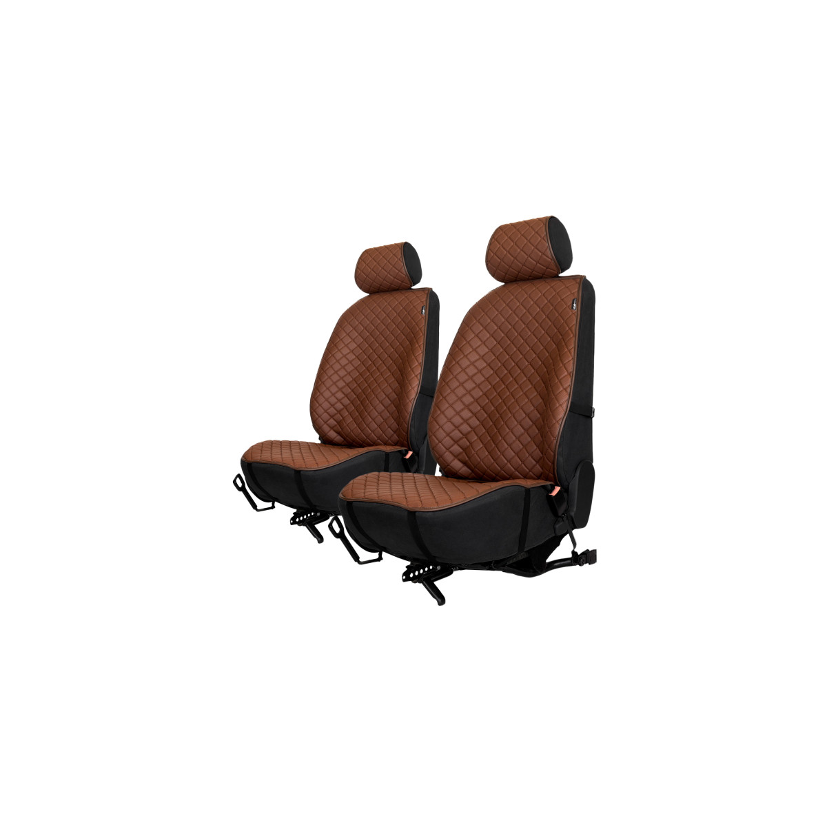 EVAtech ECO PRO Autositzbezüge, 2 Stk. - braun / braune Kanten / braune Nähte EVAtech ECO PRO Autositzbezüge, 2 Stk. - braun / braune Kanten / braune Nähte