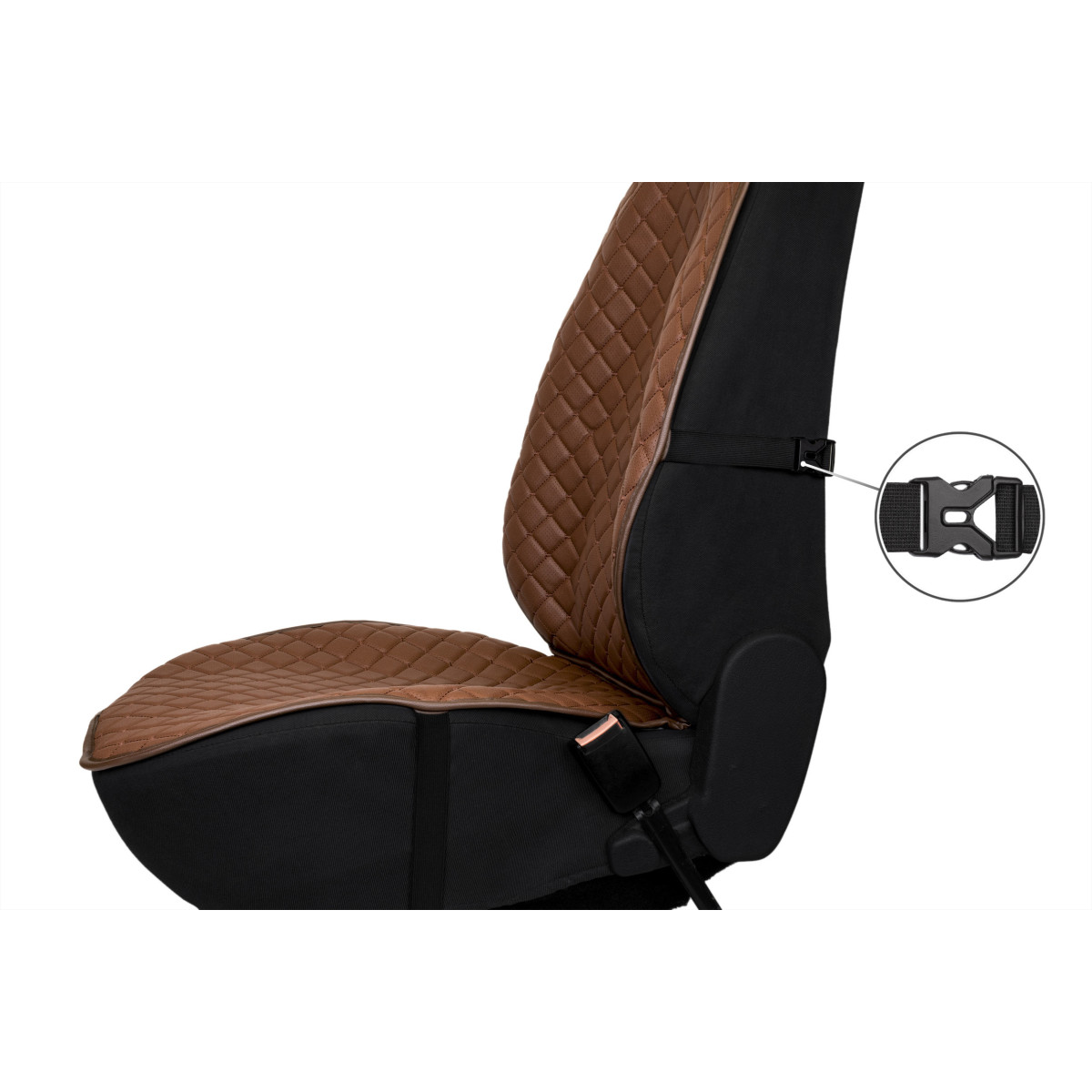 EVAtech ECO PRO Autositzbezüge, 2 Stk. - braun / braune Kanten / braune Nähte EVAtech ECO PRO Autositzbezüge, 2 Stk. - braun / braune Kanten / braune Nähte