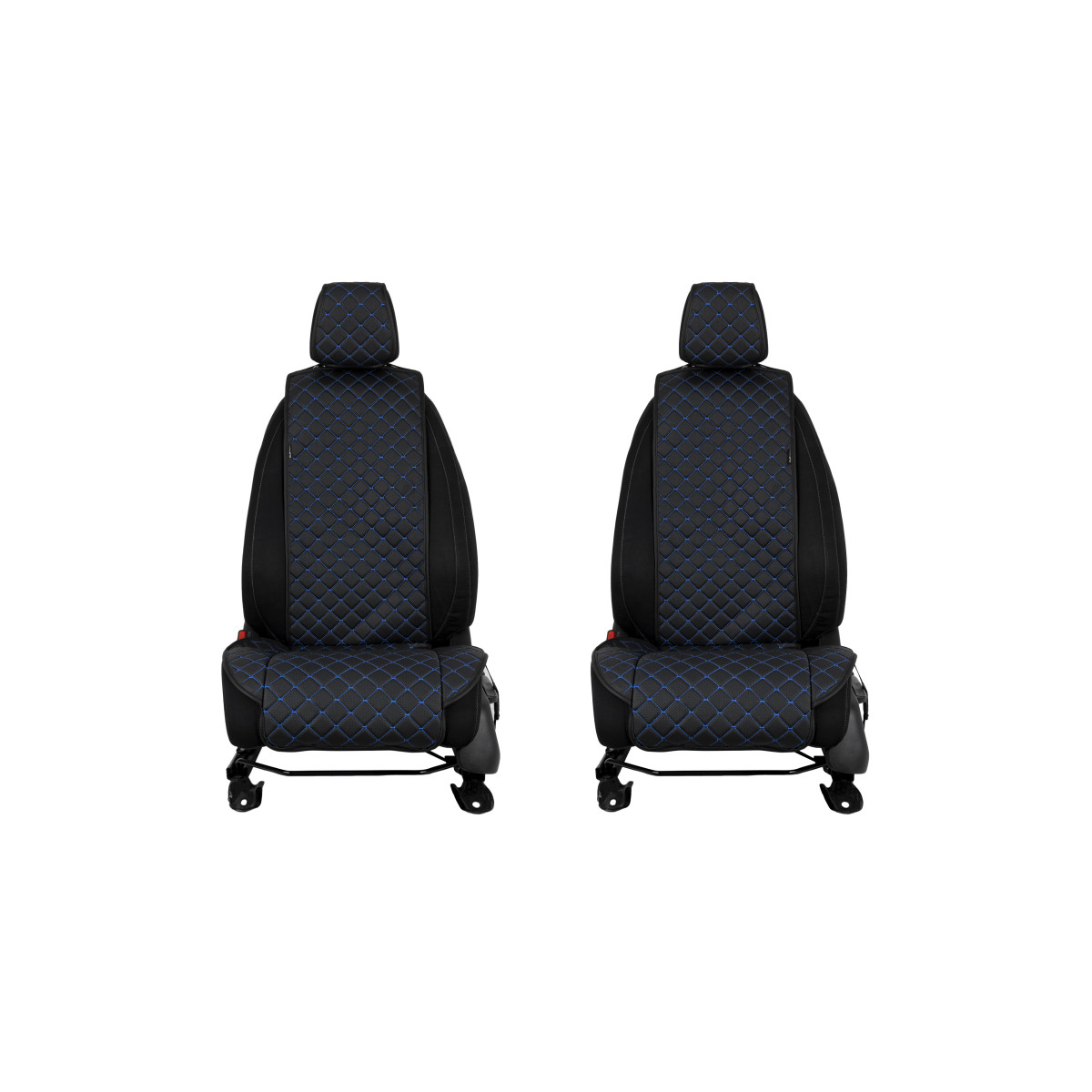EVAtech ECO Standard Autositzbezüge, 2 Stk. - schwarz / schwarze Kanten / blaue Nähte EVAtech ECO Standard Autositzbezüge, 2 Stk. - schwarz / schwarze Kanten / blaue Nähte