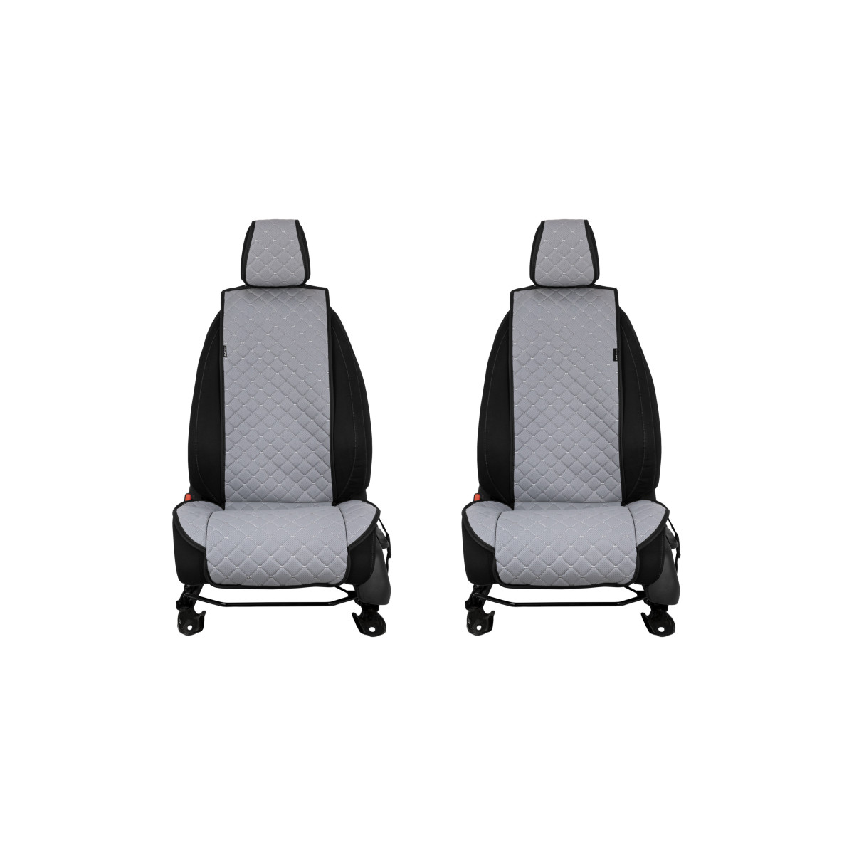 EVAtech ECO Standard Autositzbezüge, 2 Stk. - grau / schwarze Kanten / graue Nähte EVAtech ECO Standard Autositzbezüge, 2 Stk. - grau / schwarze Kanten / graue Nähte