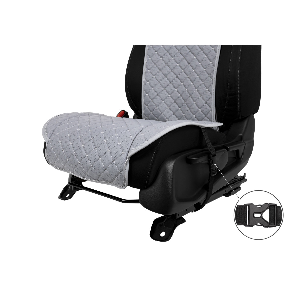 EVAtech ECO Standard Autositzbezüge, 2 Stk. - grau / graue Kanten / graue Nähte EVAtech ECO Standard Autositzbezüge, 2 Stk. - grau / graue Kanten / graue Nähte