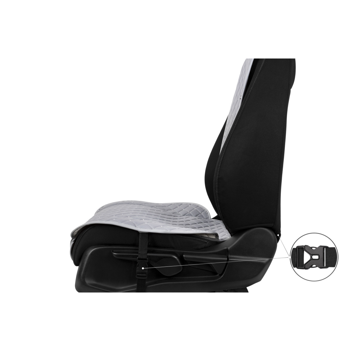 EVAtech ECO Standard Autositzbezüge, 2 Stk. - grau / graue Kanten / graue Nähte EVAtech ECO Standard Autositzbezüge, 2 Stk. - grau / graue Kanten / graue Nähte