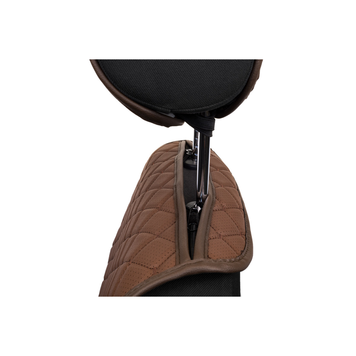 EVAtech ECO Standard Autositzbezüge, 2 Stk. - braun / braune Kanten / braune Nähte