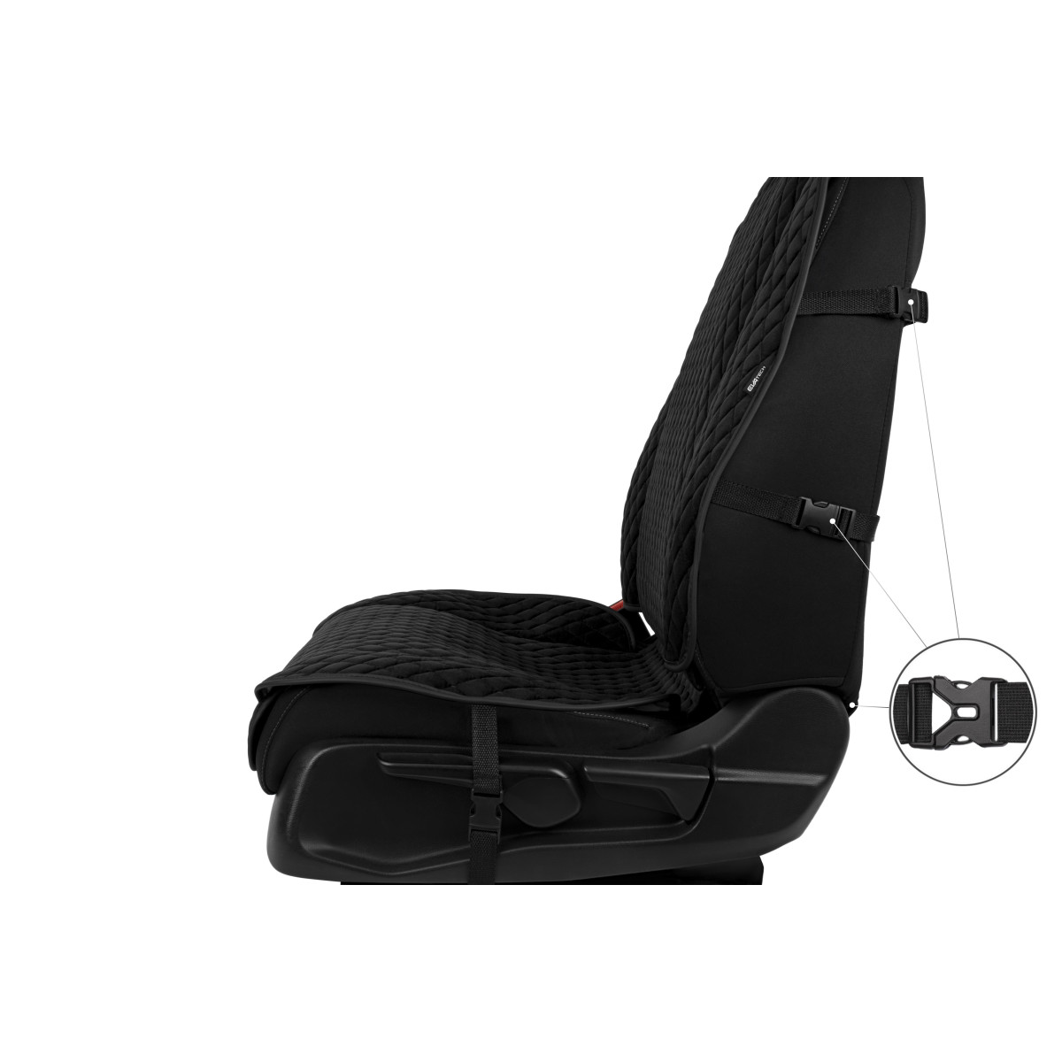 EVAtech Max Autositzbezüge, 2 Stk. - schwarz / schwarze Kanten / schwarze Nähte EVAtech Max Autositzbezüge, 2 Stk. - schwarz / schwarze Kanten / schwarze Nähte