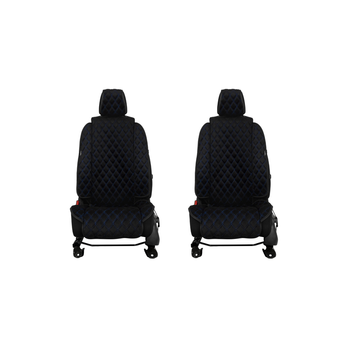 EVAtech Max Autositzbezüge, 2 Stk. - schwarz / schwarze Kanten / blaue Nähte EVAtech Max Autositzbezüge, 2 Stk. - schwarz / schwarze Kanten / blaue Nähte