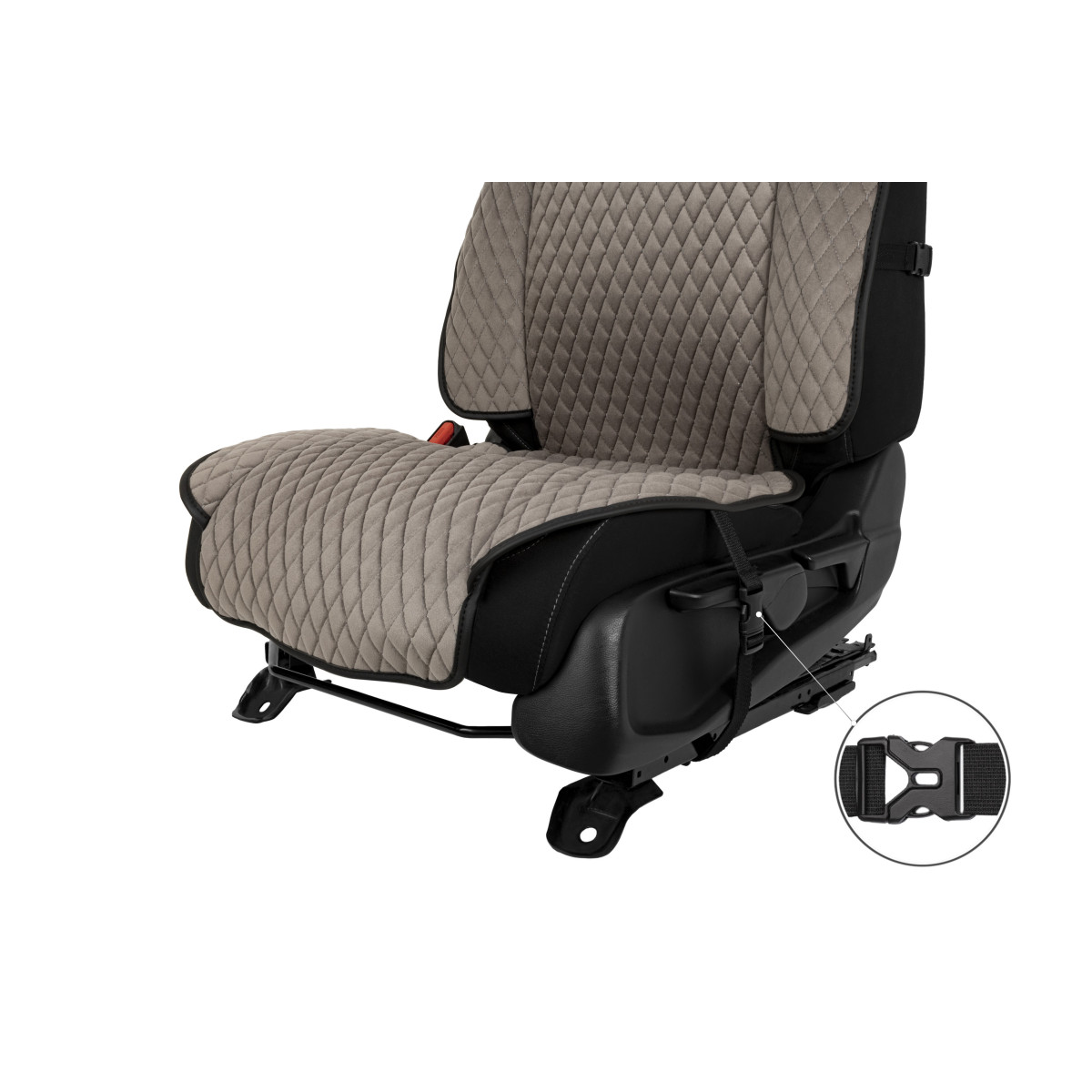 EVAtech Max Autositzbezüge, 2 Stk. - grau / schwarze Kanten / graue Nähte EVAtech Max Autositzbezüge, 2 Stk. - grau / schwarze Kanten / graue Nähte