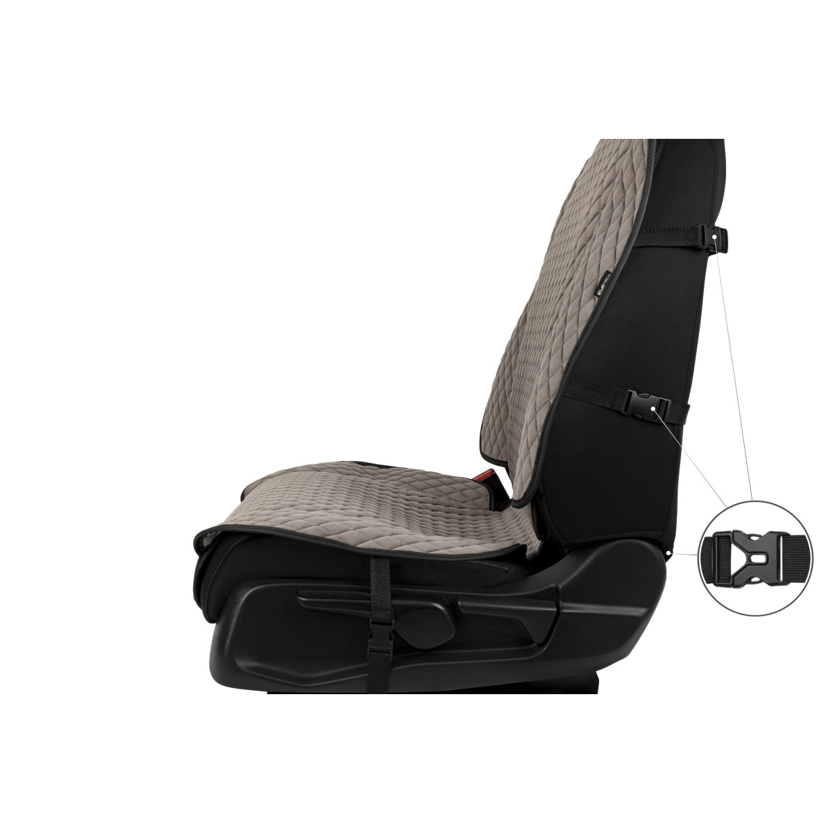 EVAtech Max Autositzbezüge, 2 Stk. - grau / schwarze Kanten / graue Nähte EVAtech Max Autositzbezüge, 2 Stk. - grau / schwarze Kanten / graue Nähte