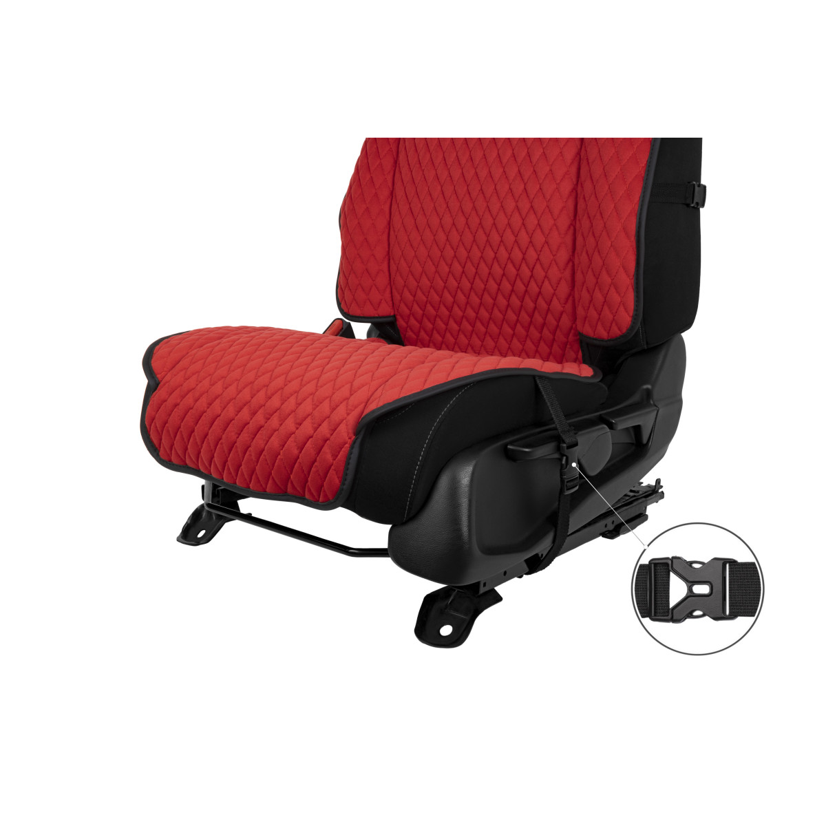 EVAtech Max Autositzbezüge, 2 Stk. - rot / schwarze Kanten / rote Nähte EVAtech Max Autositzbezüge, 2 Stk. - rot / schwarze Kanten / rote Nähte