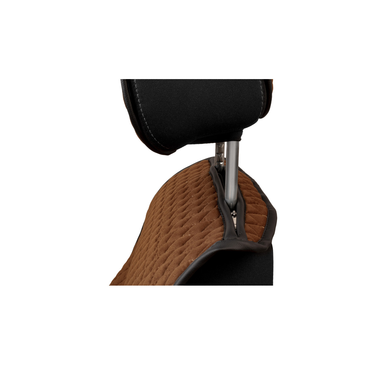 EVAtech Max Autositzbezüge, 2 Stk. - braun / schwarze Kanten / braune Nähte