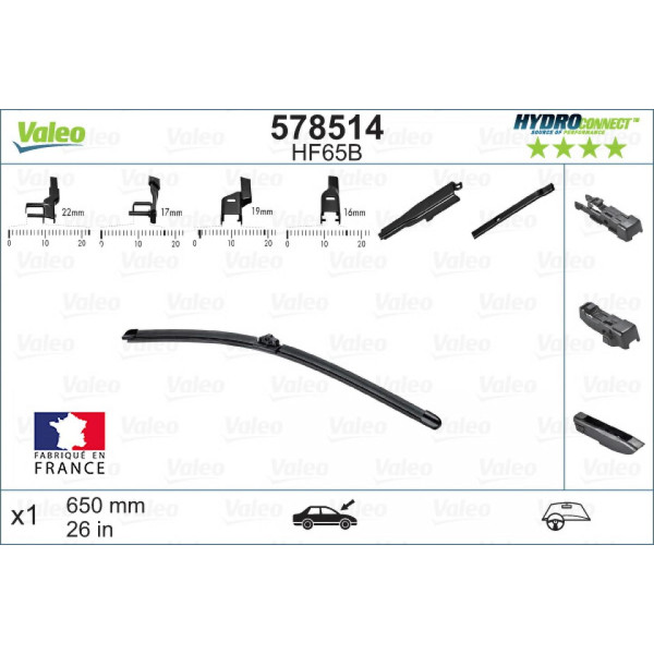 Wischer Valeo HydroConnect HF65B, 650 mm
