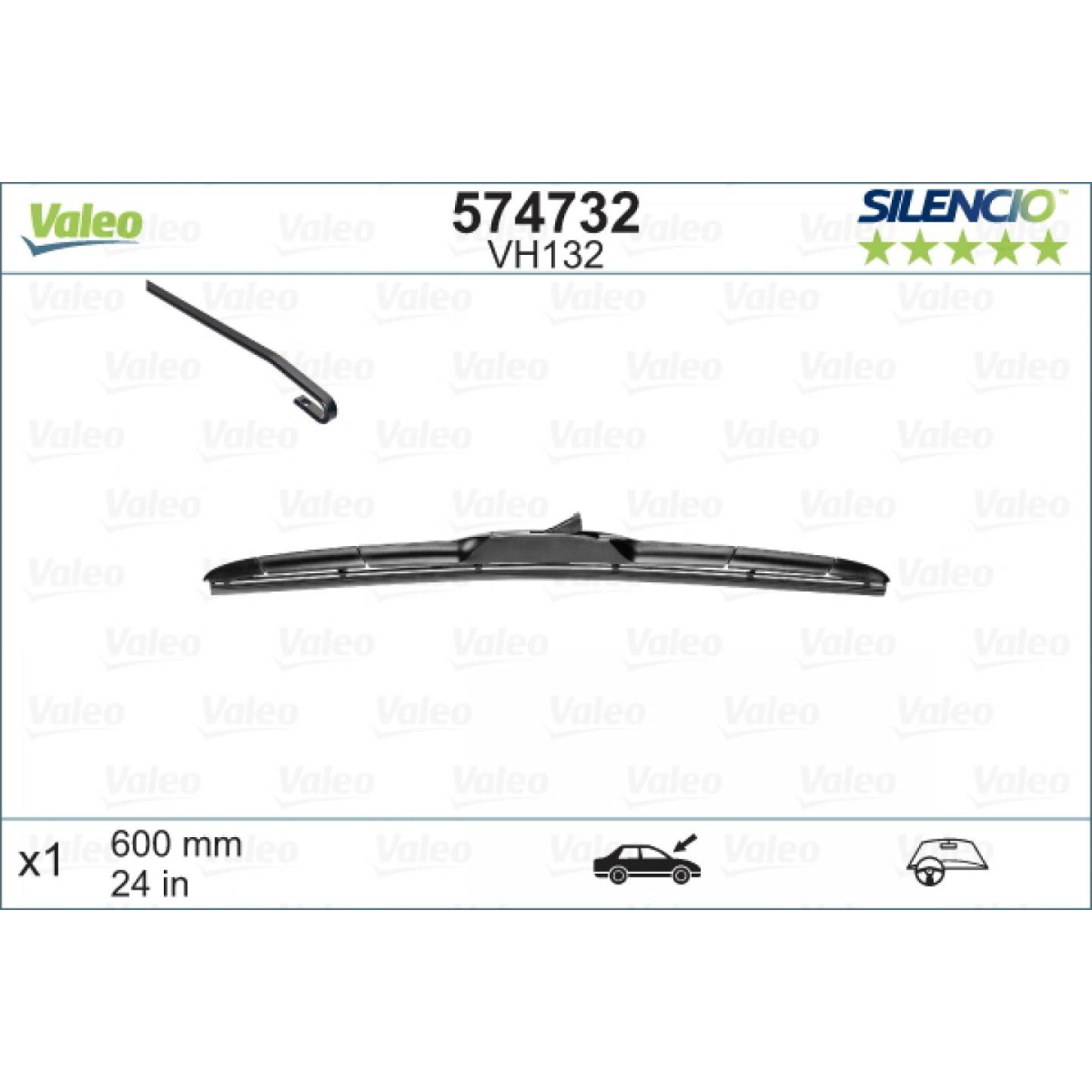 Wischer Valeo Silencio Hybrid VH132, 600 mm Wischer Valeo Silencio Hybrid VH132, 600 mm
