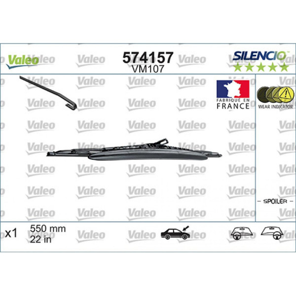 Wischer Valeo Silencio Performance Spoiler VM107, 550 mm