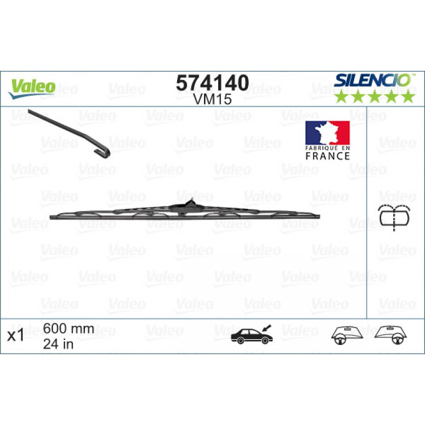 Wischer Valeo Silencio Performance VM15, 600 mm