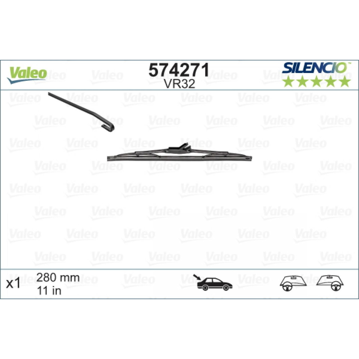 Heckwischer Valeo Silencio Performance VR32, 280 mm Heckwischer Valeo Silencio Performance VR32, 280 mm
