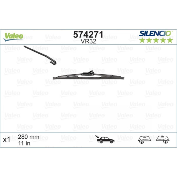 Heckwischer Valeo Silencio Performance VR32, 280 mm