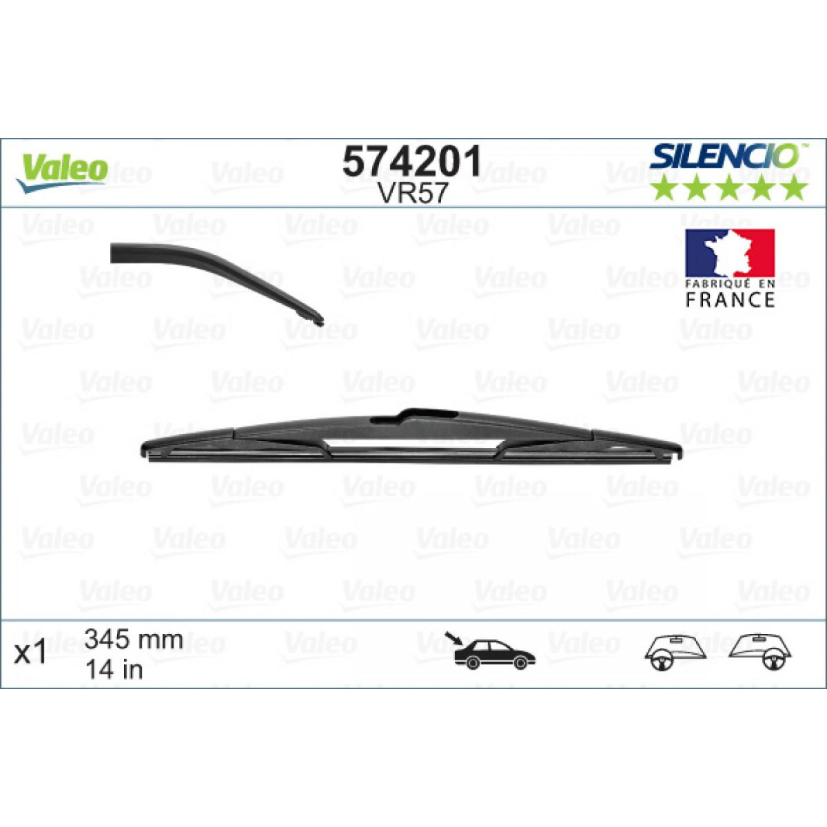 Heckwischer Valeo Silencio Performance VR57, 345 mm Heckwischer Valeo Silencio Performance VR57, 345 mm
